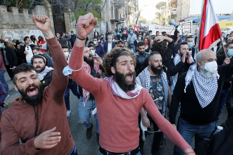 Protest against the fall in Lebanese pound currency and mounting economic hardships in Beirut