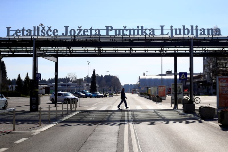 FILE PHOTO: Airport Jozeta Pucnika is closed for passenger traffic due to coronavirus disease (COVID-19) fears, in Brnik