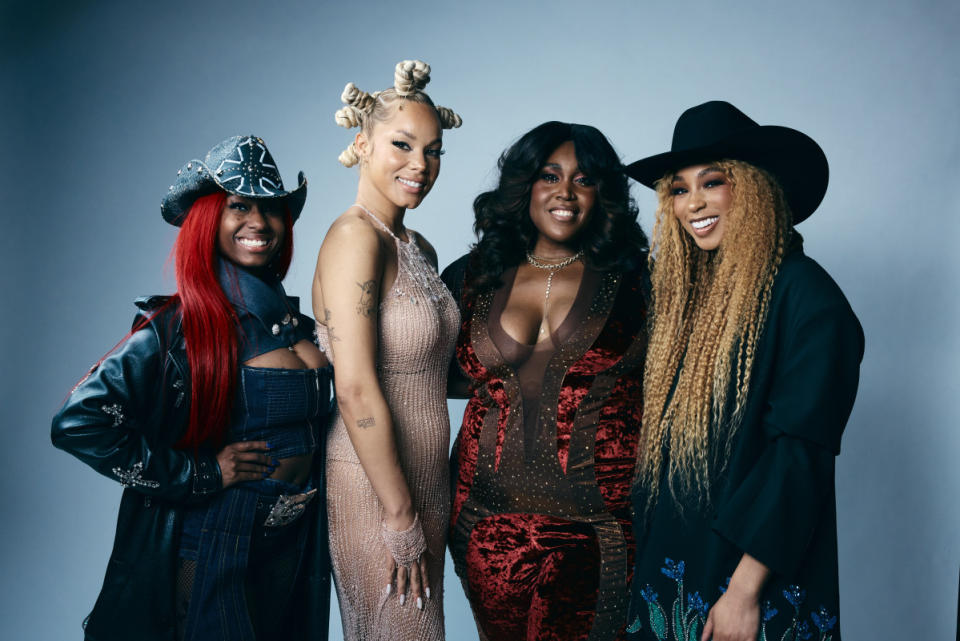 Reyna Roberts, Tanner Adell, Brittney Spencer and Tiera Kennedy at the 2024 CMT Music Awards<p>Photo: John Shearer/Getty Images for CMT</p>