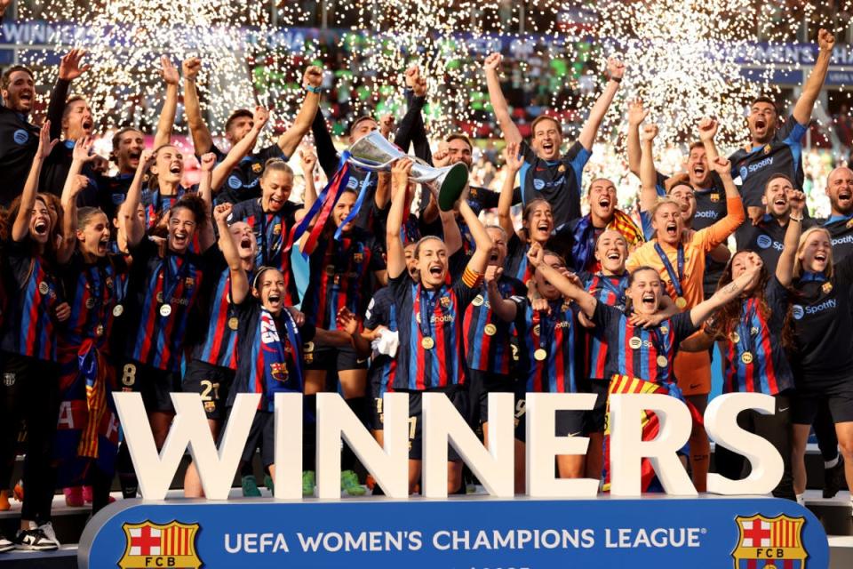 Barcelona đang đặt mục tiêu giành chức vô địch Champions League nữ thứ ba trong bốn mùa giải trước Lyon (Getty Images)
