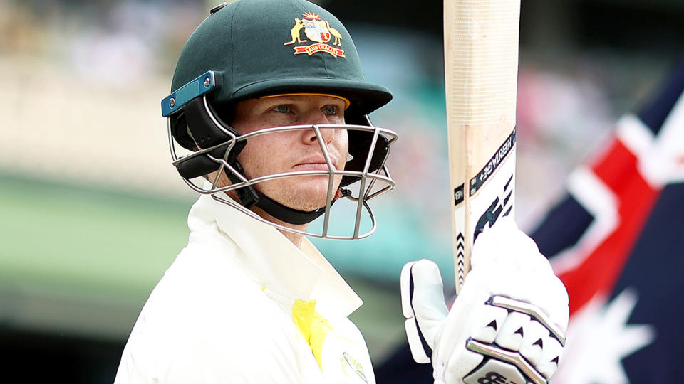 Steve Smith was told off by the umpire for making an overly hasty exit from the SCG after only a slight sprinkle of rain. (Photo by Cameron Spencer/Getty Images)