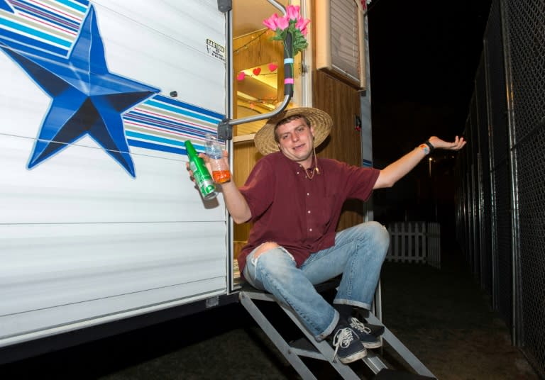 Musician Mac DeMarco poses during the Coachella Valley Music And Arts Festival on April 14, 2017 in Indio, California