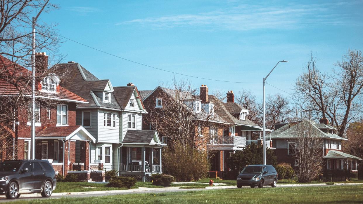 Detroit, Michigan, USA - streets of east side Detroit.