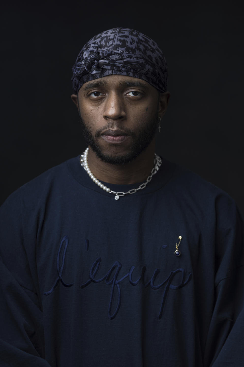 6lack poses for a portrait on Thursday, April 6, 2023, in Los Angeles to promote his new album “Since I Have a Lover." (Photo by Willy Sanjuan/Invision/AP)