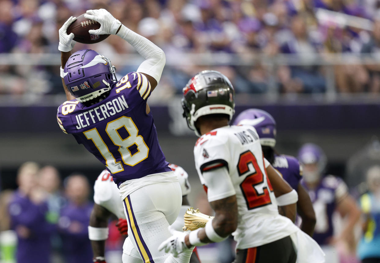 Justin Jefferson is looking to lead the Vikings to a win in Week 2. (Photo by David Berding/Getty Images)