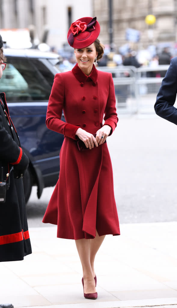 The Duchess of Cambridge  at the Commonwealth Day Service at Westminster Abbey in March 2020. (Getty Images)