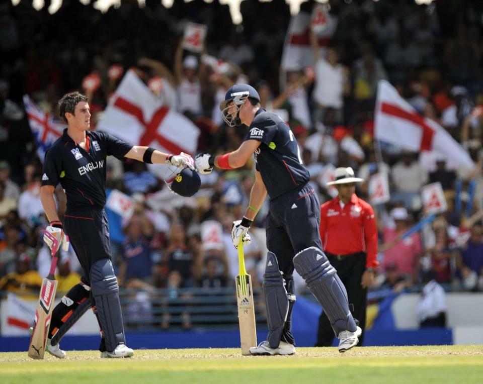 Kevin Pietersen and Craig Kieswetter (left) set up England’s victory at the Kensington Oval (Rebecca Naden/PA) (PA Archive)