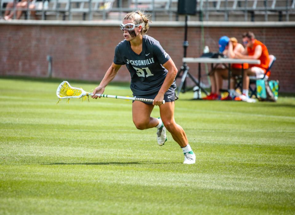 Jacksonville University graduate senior Sarah Elms is already the program's career leader in goals and is eight points away from becoming the all-time leader in scoring.