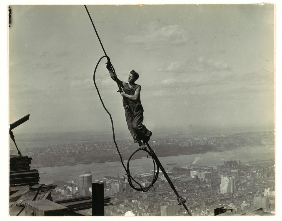 High up on the Empire State Building, 1930<span class="copyright">Lewis Hine—Alamy</span>