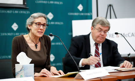 Nadia Milleron speaks in relation to a lawsuit regarding the crash of Ethiopian Airlines Flight 302 on behalf of the family of victim Samya Stumo, niece of Ralph Nader, in Chicago, Illinois, U.S., April 4, 2019. REUTERS/Kamil Krzaczynski