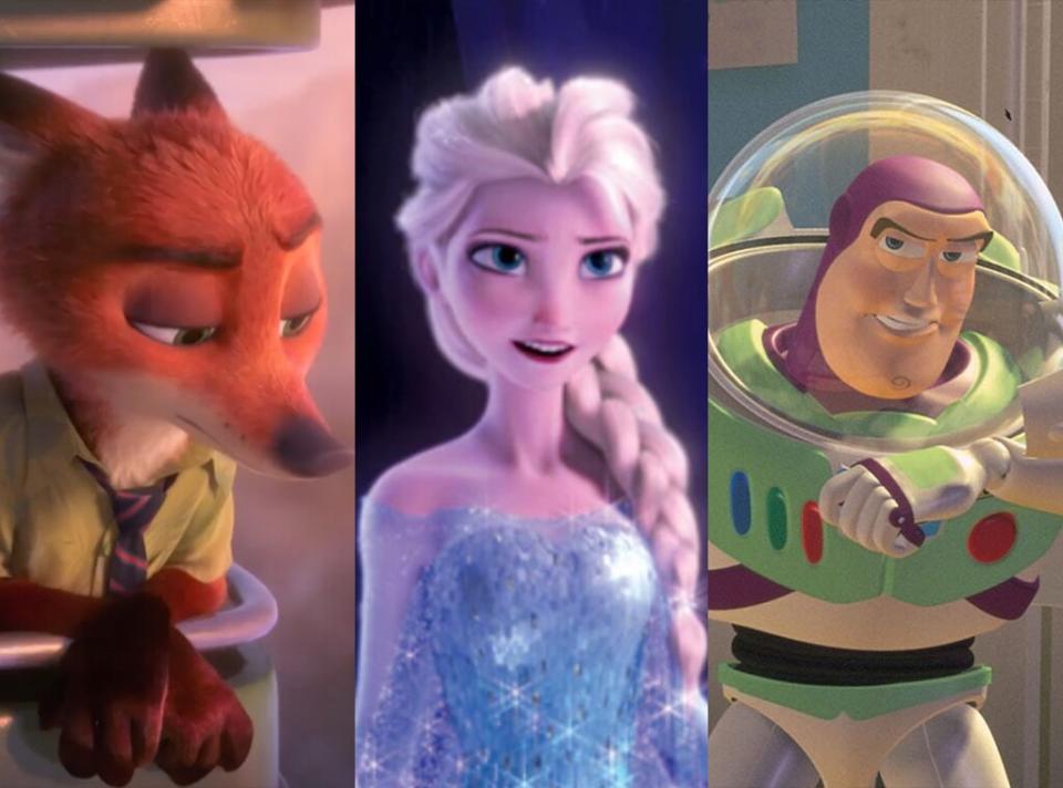 Frozen, Toy Story, Zootopia