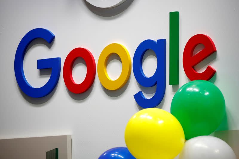 FILE PHOTO: FILE PHOTO: Logo of Google is seen at VivaTech fair in Paris