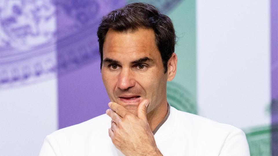 Roger Federer (pictured) looking frustrated after losing at Wimbledon.