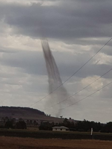 The landspout tornado appeared near Clifton on Wednesday. Source: Facebook/ Sonia Handford