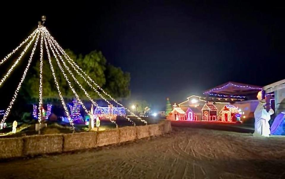 Willow Lights in Nipomo features a Christmas market with light displays, food vendors, train ride, swing ride, fire pits and a faux snowfall every 30 minutes.