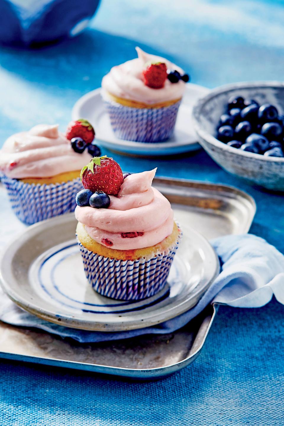 Strawberry-Blueberry Cupcakes