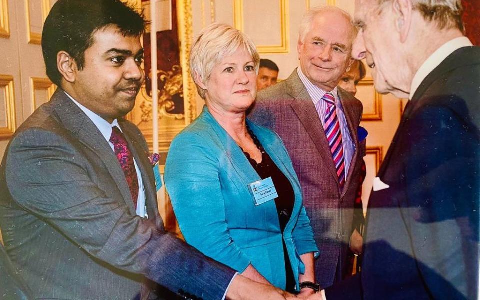 Raiyan Islam is introduced to the Duke of Edinburgh