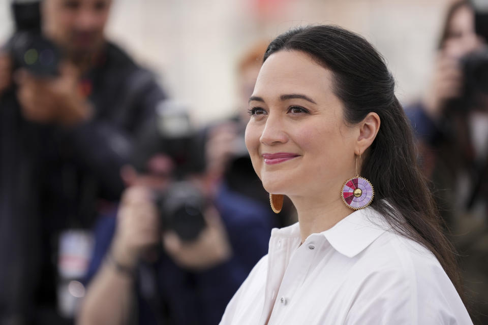 Jury member Lily Gladstone poses for photographers during the jury photo call at the 77th international film festival, Cannes, southern France, Tuesday, May 14, 2024. (Photo by Scott Garfitt/Invision/AP)