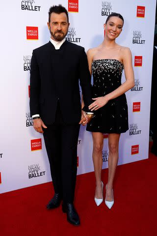 <p>Jared Siskin/Patrick McMullan via Getty</p> Justin Theroux and Nicole Brydon Bloom attend the New York City Ballet 2024 Fall Fashion Gala on October 09, 2024