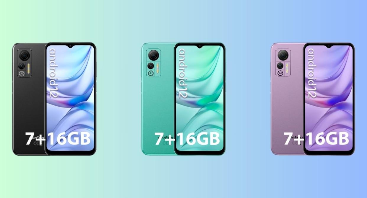 the amazon android phone in three different colours