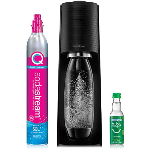 SodaStream Terra Sparkling Water Maker (Black) with CO2, DWS Bottle and Bubly Drop, Battery Pow…