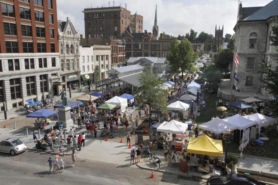 Officials say the Lexington Farmers Market on Saturday in Tandy Park next to the former Fayette County Courthouse is running out of space.