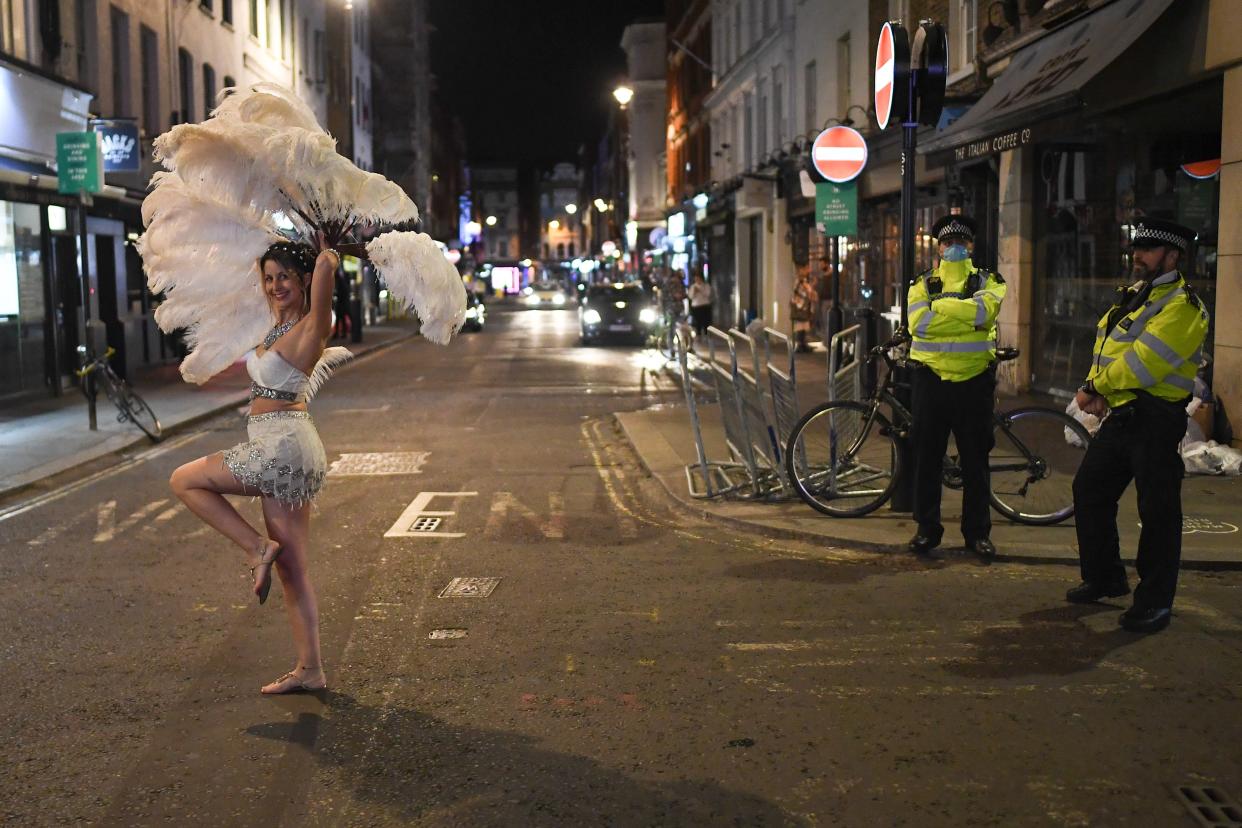 Streets of Soho all but empty as coronavirus curfew takes effect (Getty Images)