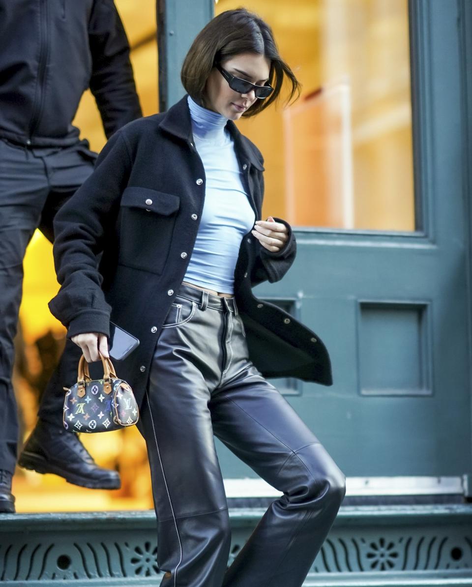 Kendall Jenner makes her way through N.Y.C.'s SoHo neighborhood on Thursday.