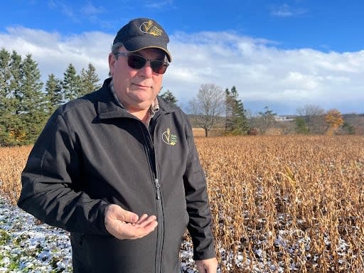 Despite a challenging harvest season, Alan Miller, who farms about 400 acres in Emlwood, P.E.I., says he's hopeful crops will be out of the ground in time. 