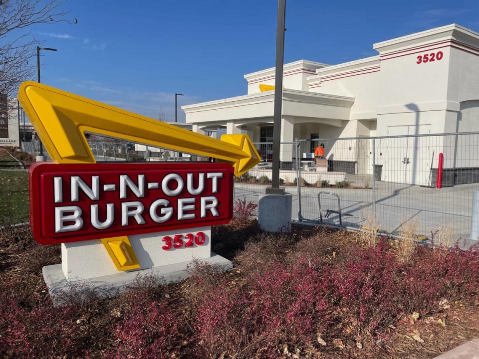 Workers put the final touches on the new In-N-Out Burger in Meridian on a recent December weekday.