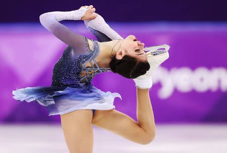 Figure Skating - Pyeongchang 2018 Winter Olympics - Ladies Single Skating Short Program - Gangneung, South Korea - February 21, 2018 - Evgenia Medvedeva, an Olympic Athlete from Russia, performs. REUTERS/Lucy Nicholson