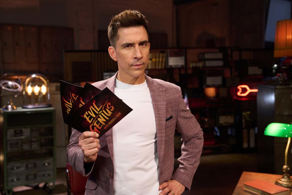 Russell Kane's new programme Evil Genius questions whether a famous figure should be seen as evil or genius in hindsight. (Sky)