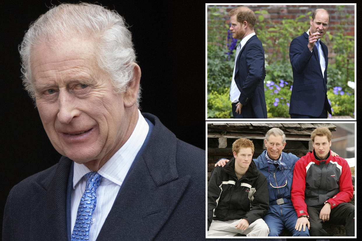 King Charles hoping to play 'peacemaker' between sons Harry and William during rumored May trip