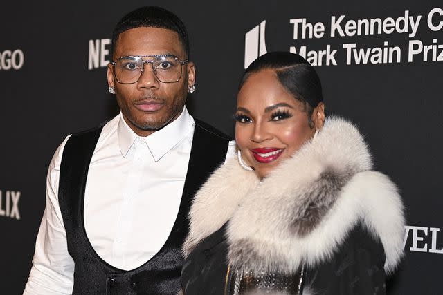 <p>ROBERTO SCHMIDT/AFP via Getty Images</p> Nelly and Ashanti in Washington, DC, on March 24, 2024.