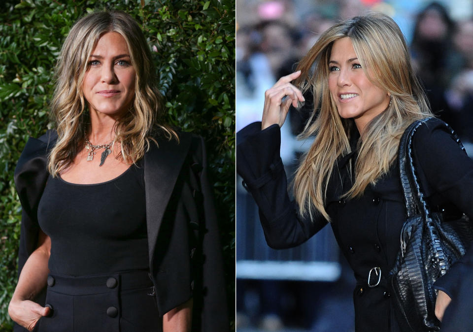 Does Jennifer Aniston age? Compare the photo of Aniston taken in 2008 (left) and in 2018 (right). (Photos: Getty Images)