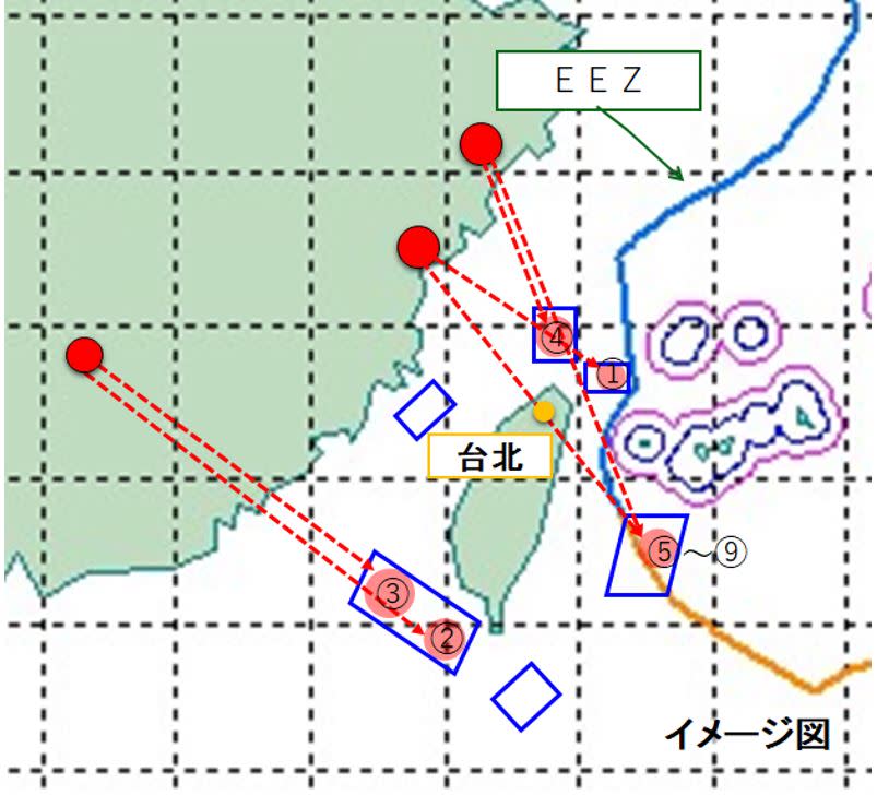 日方表示一共有5枚落入日方專屬海域。（圖／翻攝自日本防衛省官網）