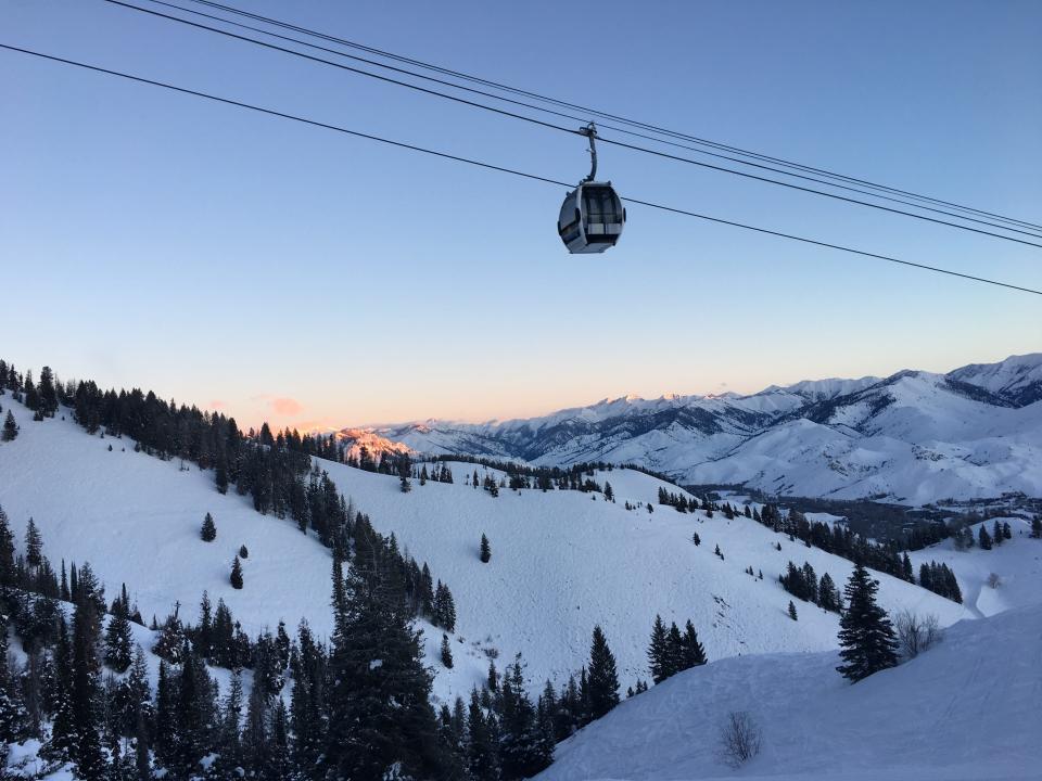 park city, utah — a gondola traveling over the mountains