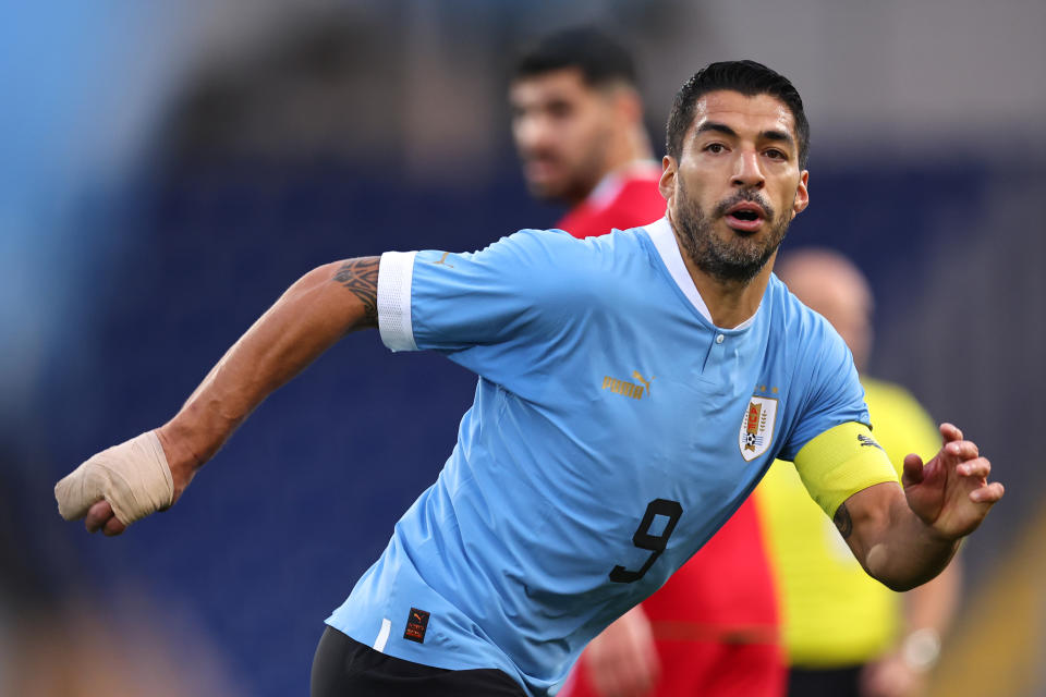 ST. POELTEN, AUSTRIA - SEPTEMBER 23: Luis Suarez of Uruguay during the International Friendly match between Iran and Uruguay at NV Arena on September 23, 2022 in St. Poelten, Austria. (Photo by Robbie Jay Barratt - AMA/Getty Images)
