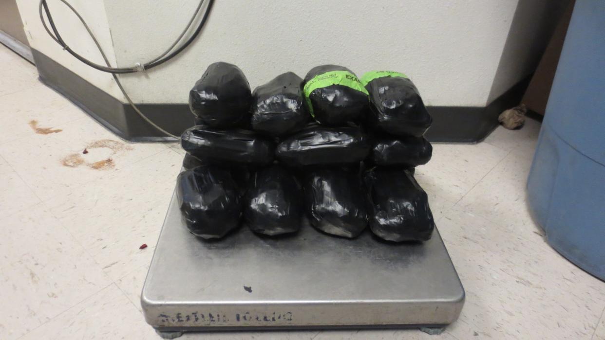 A portion of the 280 pounds of illegal drugs seized are area land ports by CBP over a two-week span.