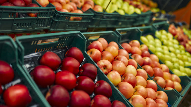 crates of fresh fruit