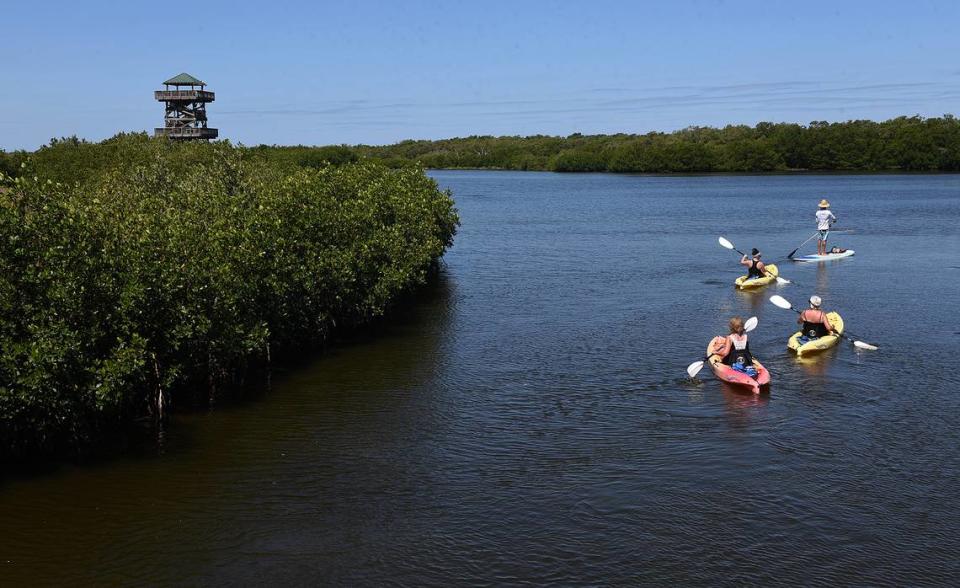 05/06/21—Paddlers enjoy the waters of Robinson Preserve.