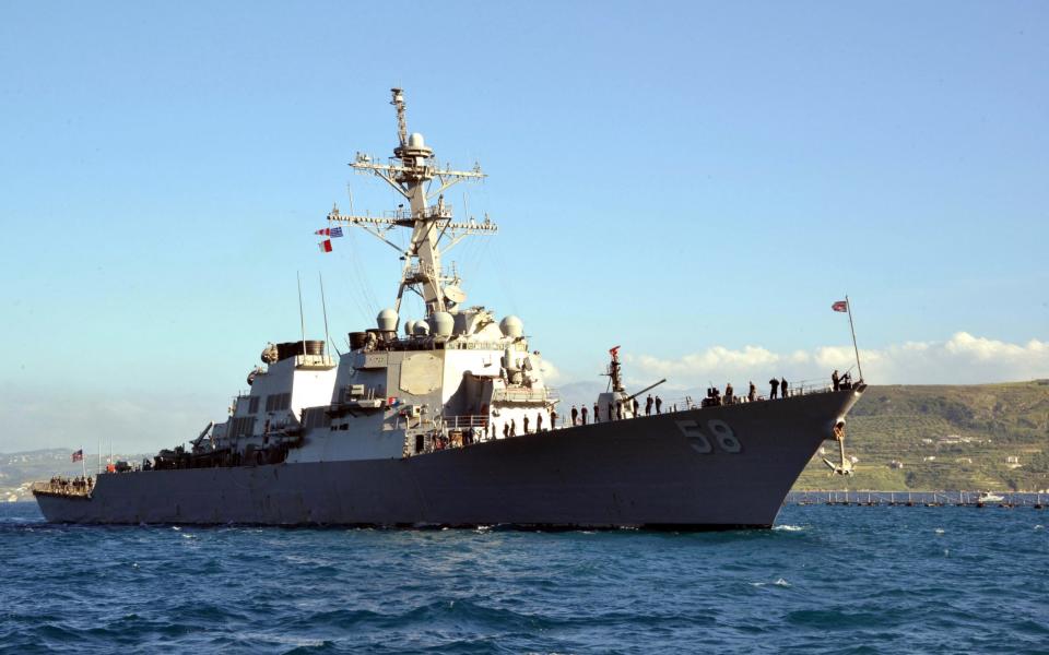 This U.S. Navy handout photo taken on April 29, 2015 shows the USS Laboon