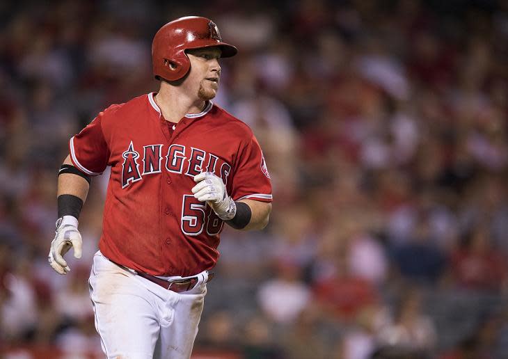 Angels outfielder Kole Calhoun won't have to worry about arbitration hearings over the next three years. (Getty Images) 