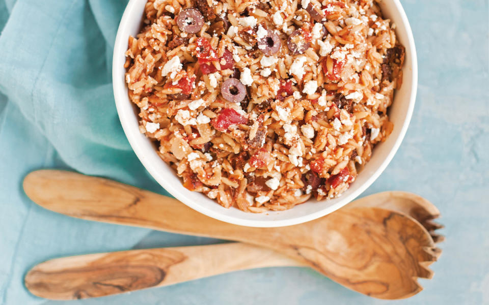 <p>Becky Winkler</p><p>This stunning orzo pasta salad is perfect for weeknight dinners because you can make it all in your <a href="https://parade.com/1329453/parade/instant-pot-recipes/" rel="nofollow noopener" target="_blank" data-ylk="slk:Instant Pot;elm:context_link;itc:0;sec:content-canvas" class="link ">Instant Pot</a>, without the need for a separate skillet for sautéing. It can be enjoyed hot, cold or at room temperature,</p><p><strong>Get the recipe: </strong><a href="/641836/parade/instant-pot-sun-dried-tomato-orzo-pasta/" data-ylk="slk:Instant Pot Sun-Dried Tomato Orzo Pasta;elm:context_link;itc:0;sec:content-canvas" class="link "><strong>Instant Pot Sun-Dried Tomato Orzo Pasta</strong></a></p>