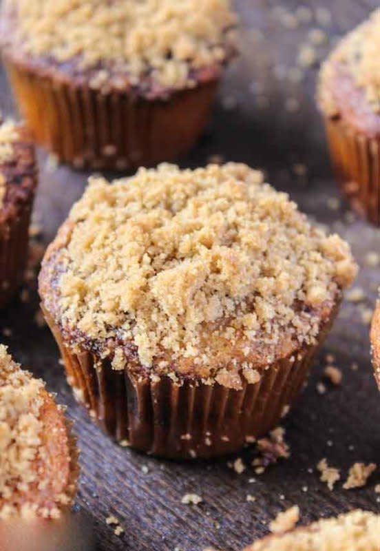 <p>High Heels and Grills</p><p>Meet the new and improved banana nut muffin. Swap walnuts for chocolate hazelnut spread—and everything is better with streusel topping.</p><p><strong>Get the recipe:</strong> <em><a href="https://www.highheelsandgrills.com/banana-nutella-streusel-muffins/" rel="nofollow noopener" target="_blank" data-ylk="slk:Banana Nutella Streusel Muffins;elm:context_link;itc:0;sec:content-canvas" class="link rapid-noclick-resp">Banana Nutella Streusel Muffins</a></em></p>