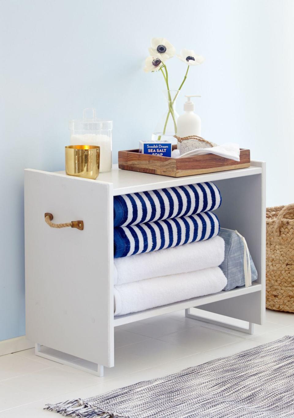 Stash Towels On A Bathroom Shelf