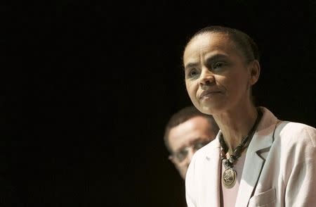 Environmentalist Marina Silva of Brazilian Socialist Party (PSB) attends in a news conference in Sao Paulo October 12, 2014. REUTERS/Nacho Doce/Files