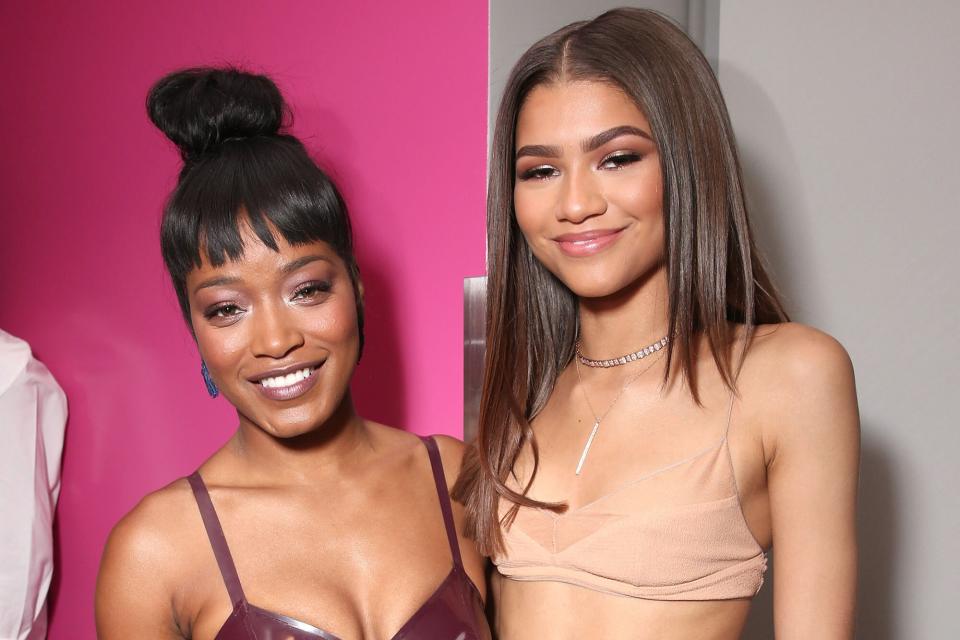 Keke Palmer and Zendaya backstage at the 2016 Billboard Music Awards at the T-Mobile Arena on May 22, 2016 in Las Vegas, Nevada.