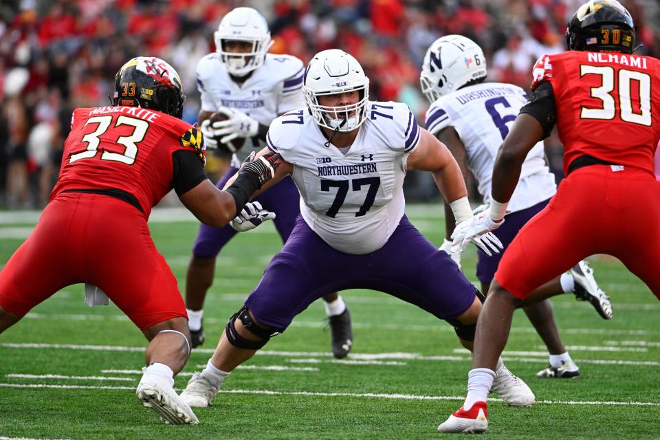 Northwestern offensive lineman Peter Skoronski