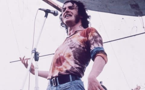 English singer Joe Cocker performing at the Woodstock Music Festival - Credit: Getty